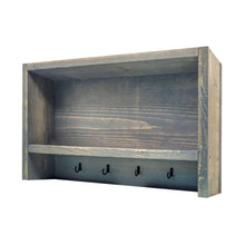 Load image into Gallery viewer, Rustic Modern Handmade Hardwood Home Entryway Shelf Organizer Farmhouse - Weathered Grey