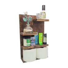 Load image into Gallery viewer, Rustic Modern Handmade Hardwood Bathroom Shelf Organizer Farmhouse - Dark Walnut
